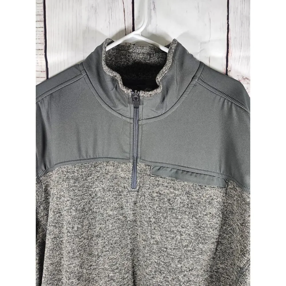 Eddie Bauer Long Sleeve Quarter‎ Zip Pullover Sweater Heather Grey Mens Size 2XL